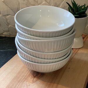 MAYFAIR & JACKSON | Set of 6 | Small White Ribbed Bowls